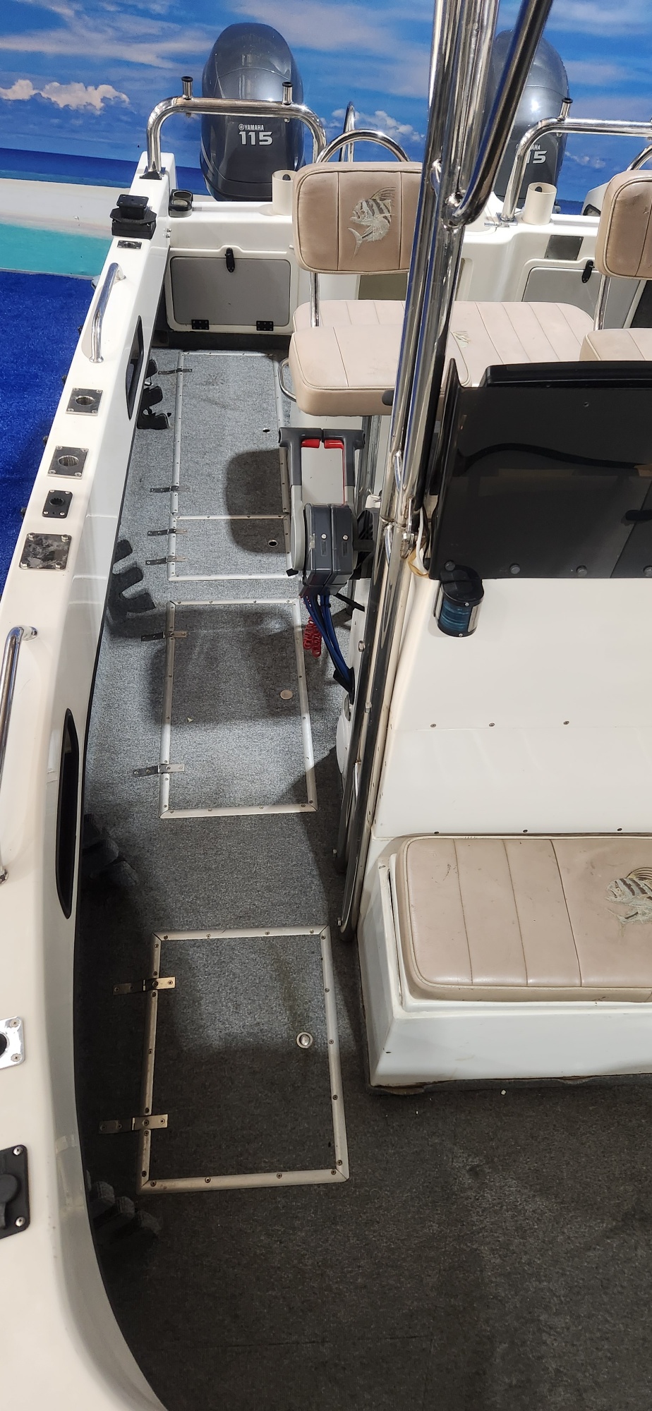 TOMCAT 19 FT CC 2008 MODEL ON TRAILER 2 115 HP YAMAHA 4 STROKES