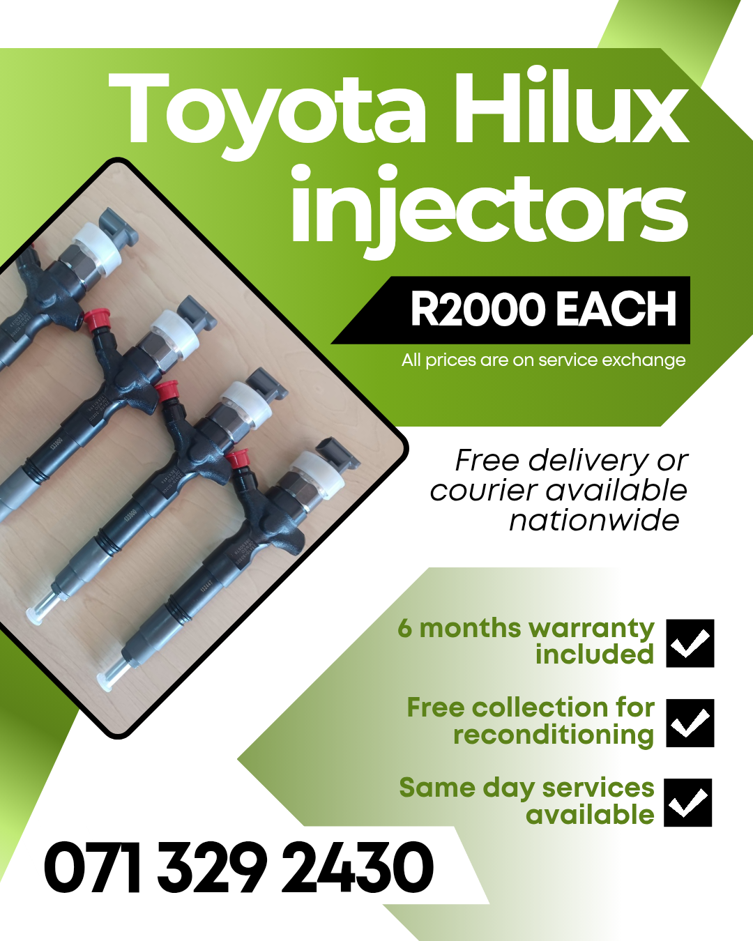 TOYOTA HILUX INJECTORS FOR SALE WITH WARRANTY
