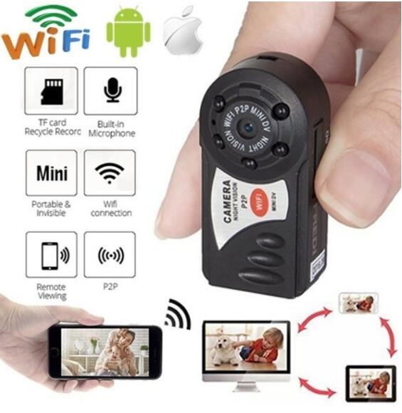 WiFi Mini Hidden Spy Camera, Portable NVR WiFi Q7 P2P Miniature Spy DVR Camera.