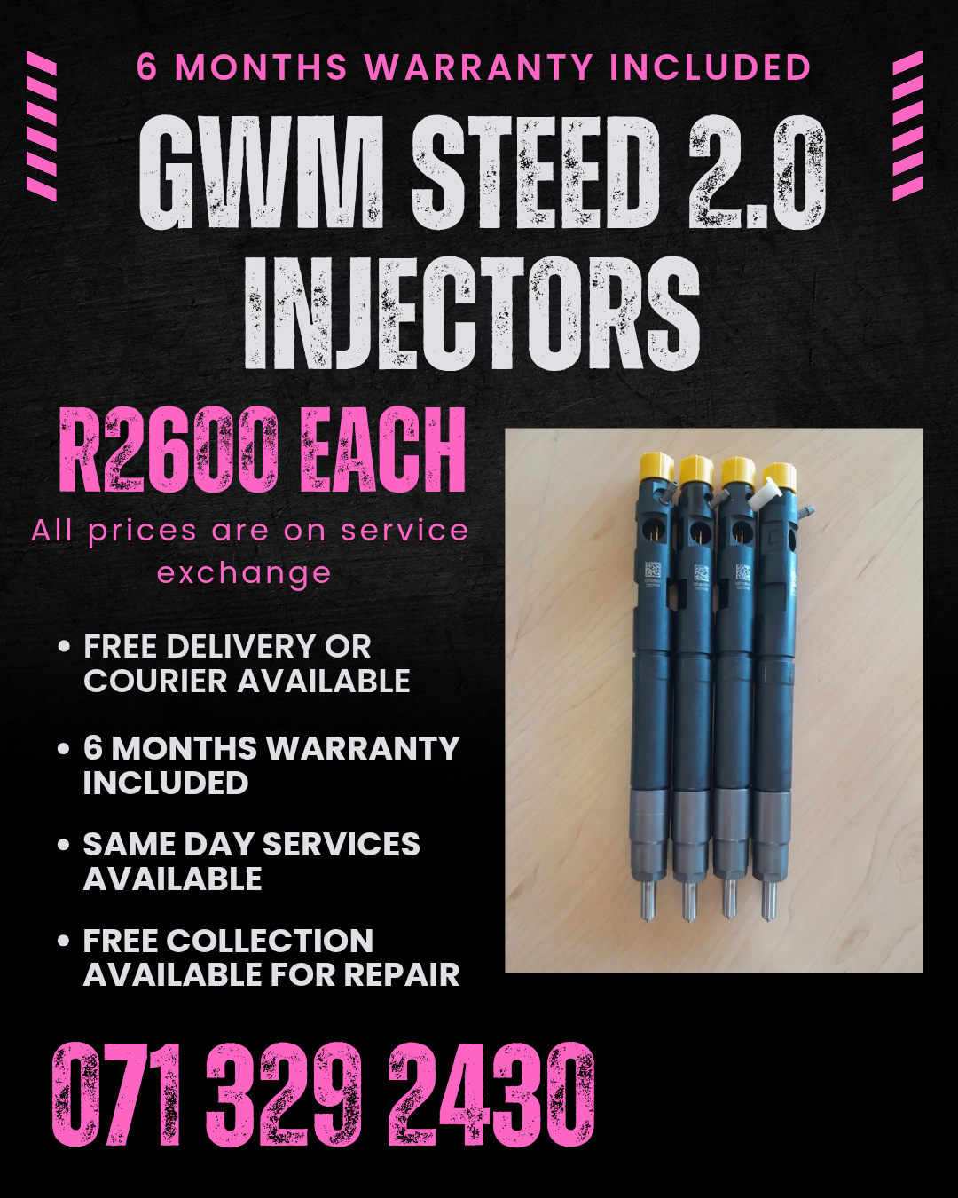 GWM STEED 2.0 VGT INJECTORS FOR SALE WITH WARRANTY - Private Seller GWM STEED 2.0 VGT INJECTORS FOR SALE WITH WARRANTY - Private Seller