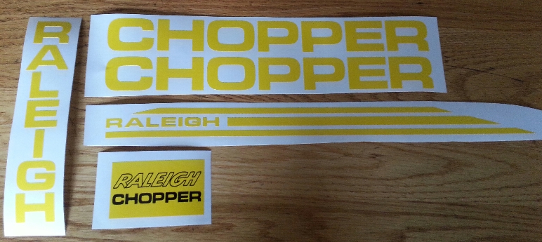 Raleigh Chopper bicycle frame decals stickers vinyl cut graphics kits