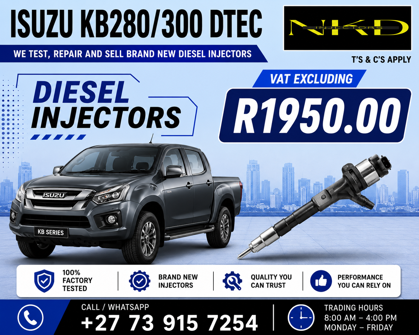 Isuzu_KB280/300_DTEC_Injectors - Private Seller Isuzu_KB280/300_DTEC_Injectors - Private Seller
