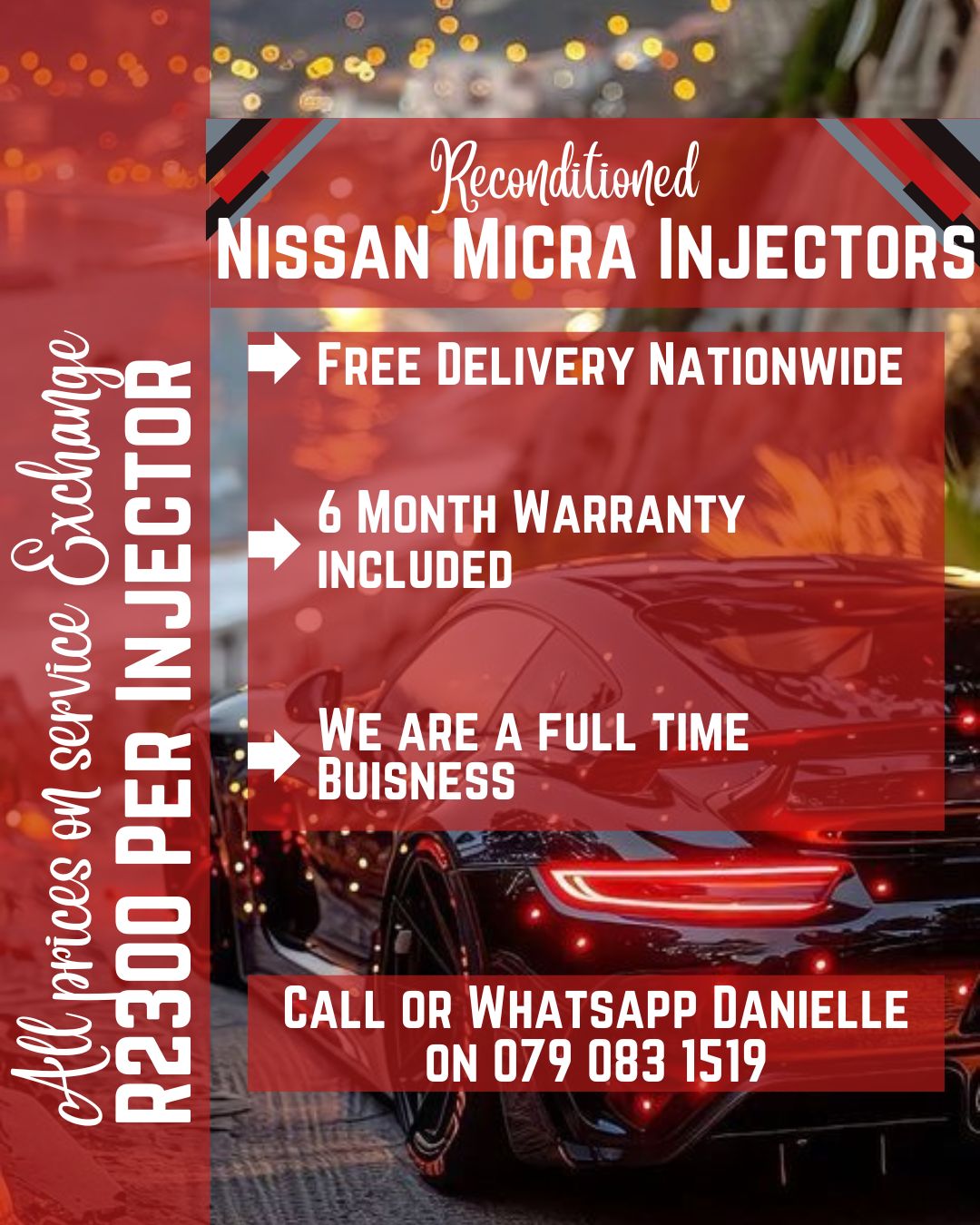 NISSAN MICRA INJECTORS FOR SALE WITH WARRANTY INCLUDED - Private Seller NISSAN MICRA INJECTORS FOR SALE WITH WARRANTY INCLUDED - Private Seller