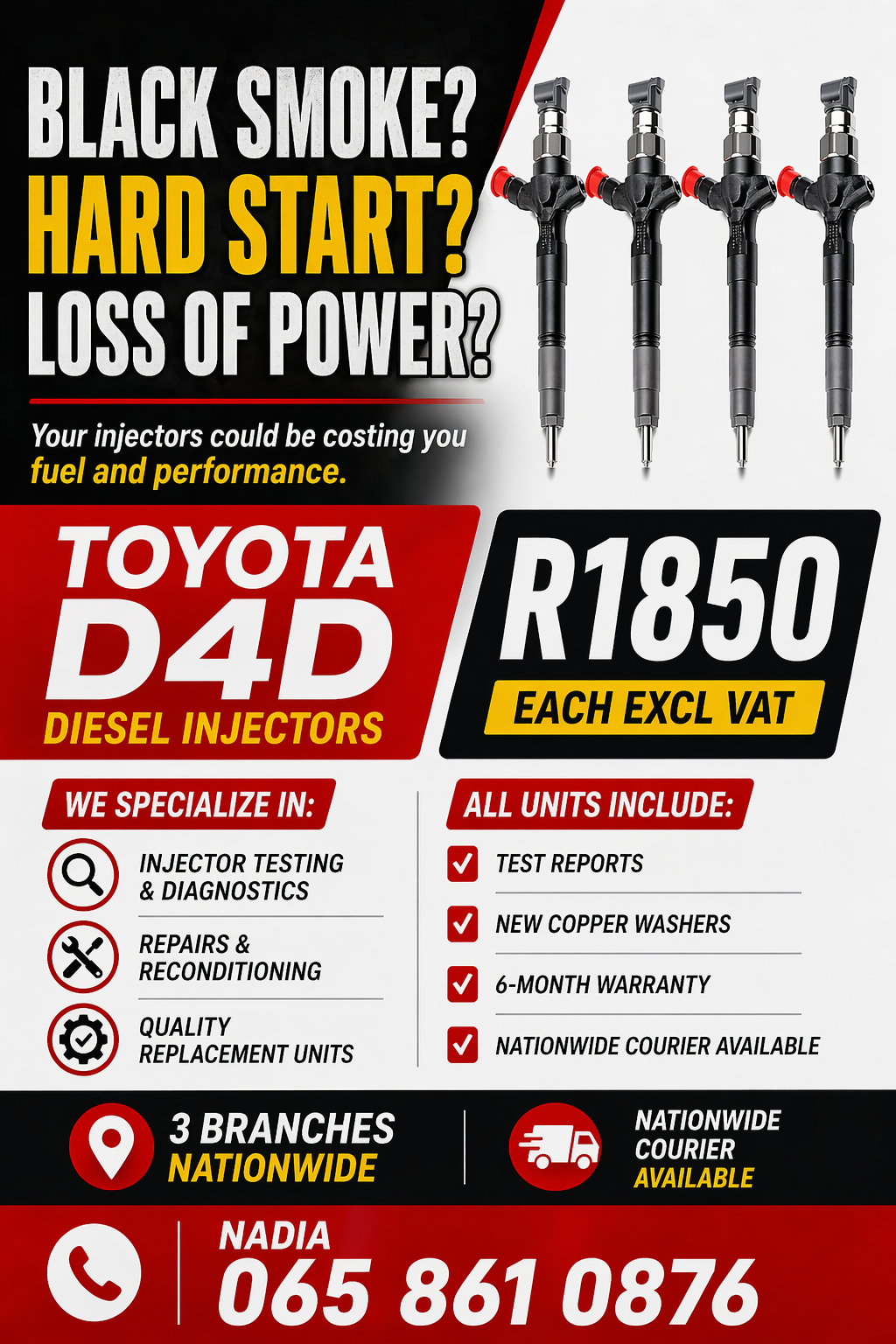 TESTED WITH REPORT DIESEL INJECTORS FOR SALE FOR TOYOTA D4D - Private Seller TESTED WITH REPORT DIESEL INJECTORS FOR SALE FOR TOYOTA D4D - Private Seller