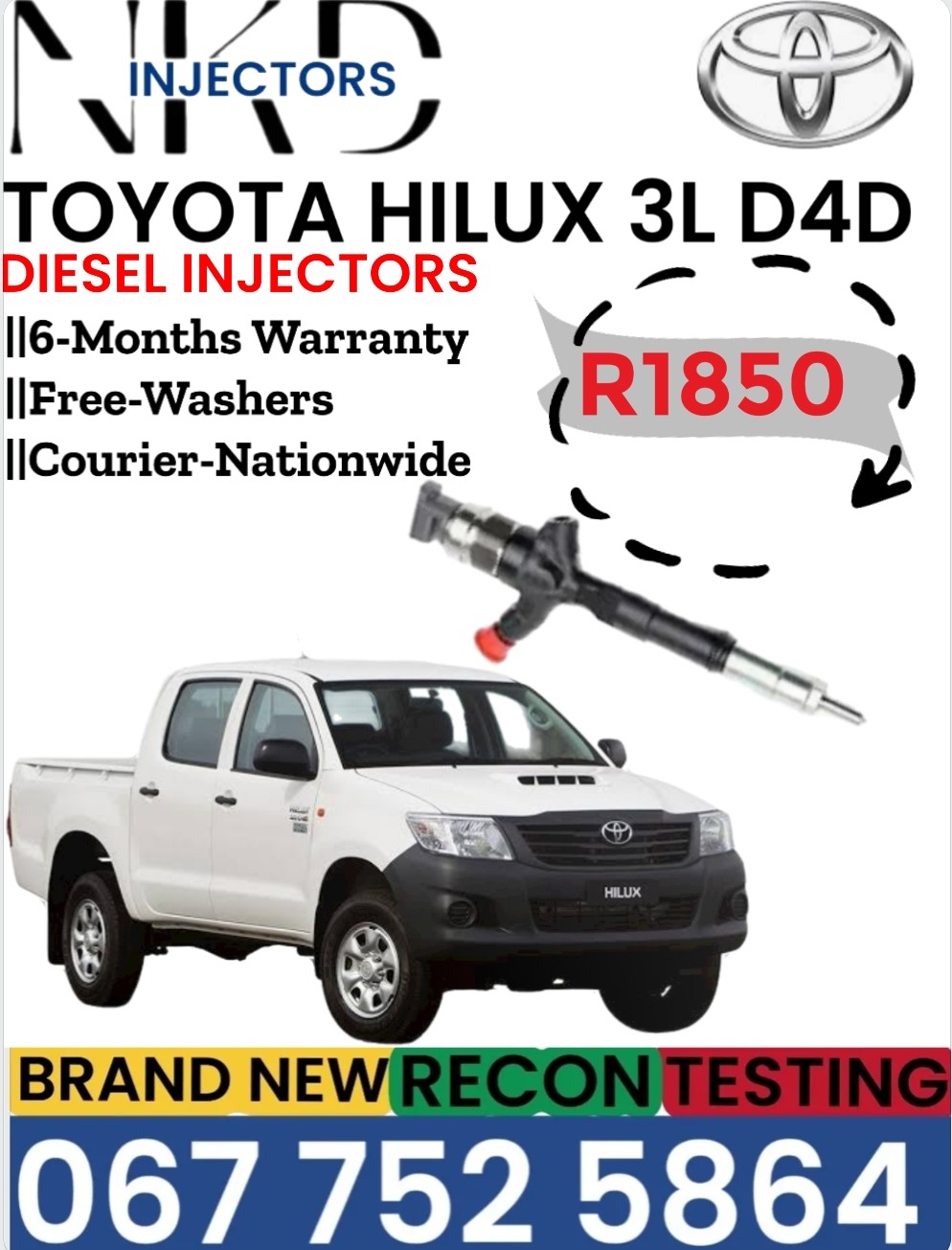 Toyota Hilux 3L D4D Diesel injectors - Private Seller Toyota Hilux 3L D4D Diesel injectors - Private Seller