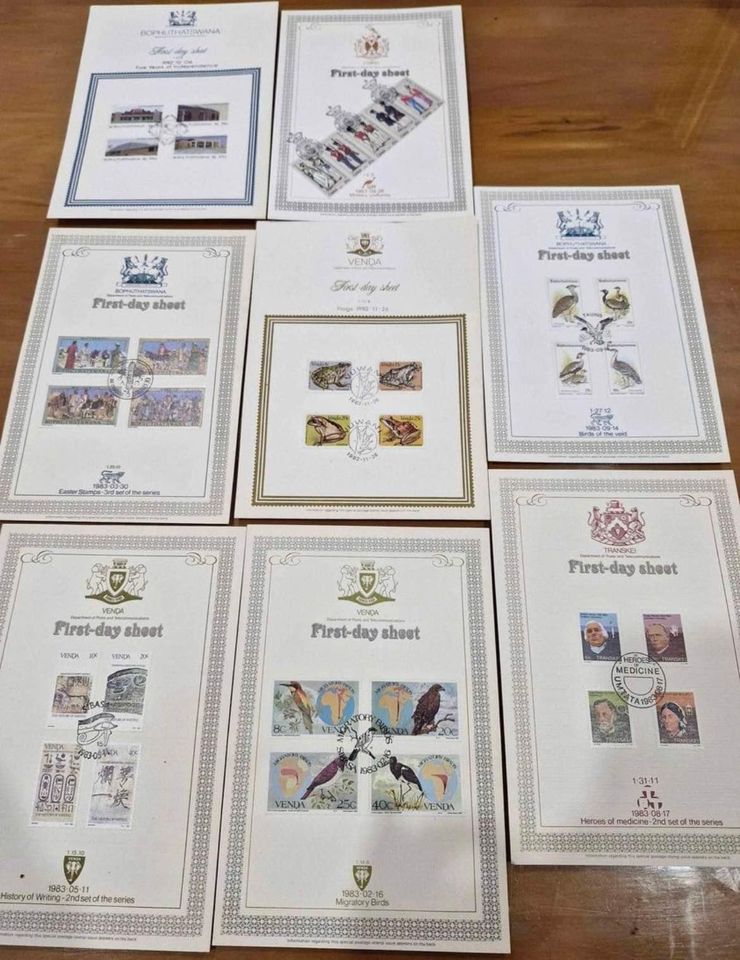 Eerste dag koeverte (R10) en seëls te koop