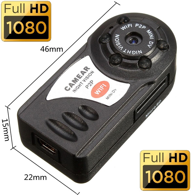 WiFi Mini Hidden Spy Camera, Portable NVR WiFi Q7 P2P Miniature Spy DVR Camera.