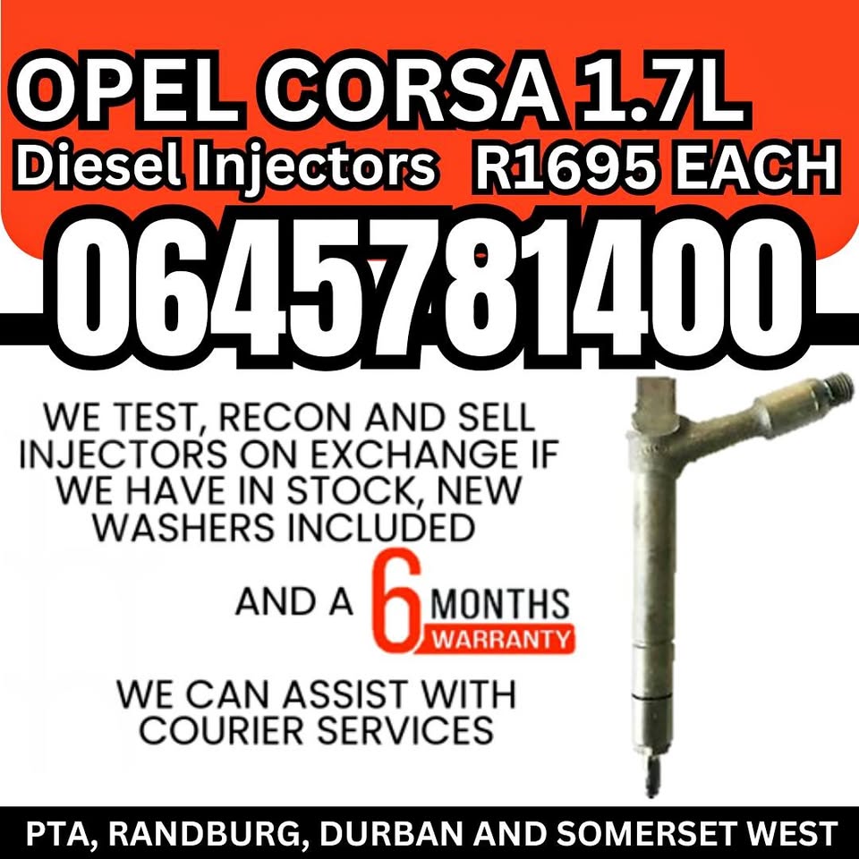 Opel Corsa 1.7L diesel injectors for sale - Private Seller Opel Corsa 1.7L diesel injectors for sale - Private Seller