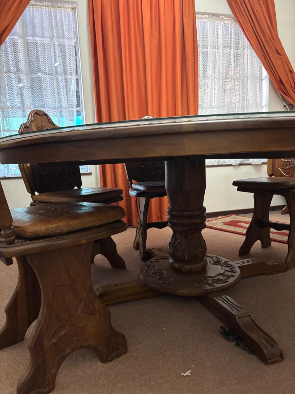 8 Seater Kiaat Dining Room with Sideboard for Sale Well Kept