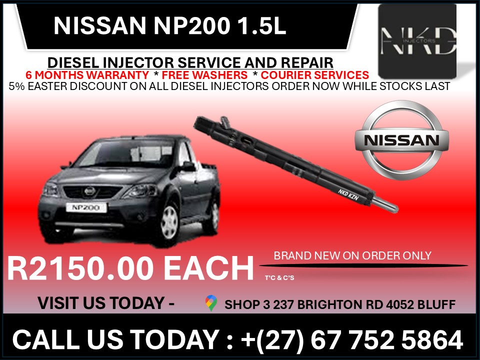 Nissan Np200 1.5L Diesel injectors - Private Seller Nissan Np200 1.5L Diesel injectors - Private Seller