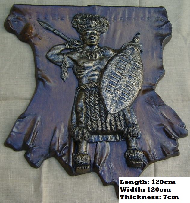Zulu 'Impi' Warrior On 'Faux Leather' Frame. Novelty & Unique Brand New Products
