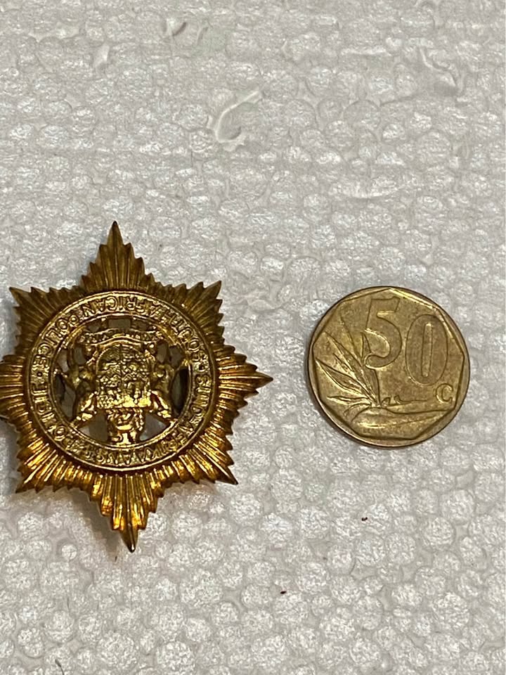 Vintage brass South African Police pin