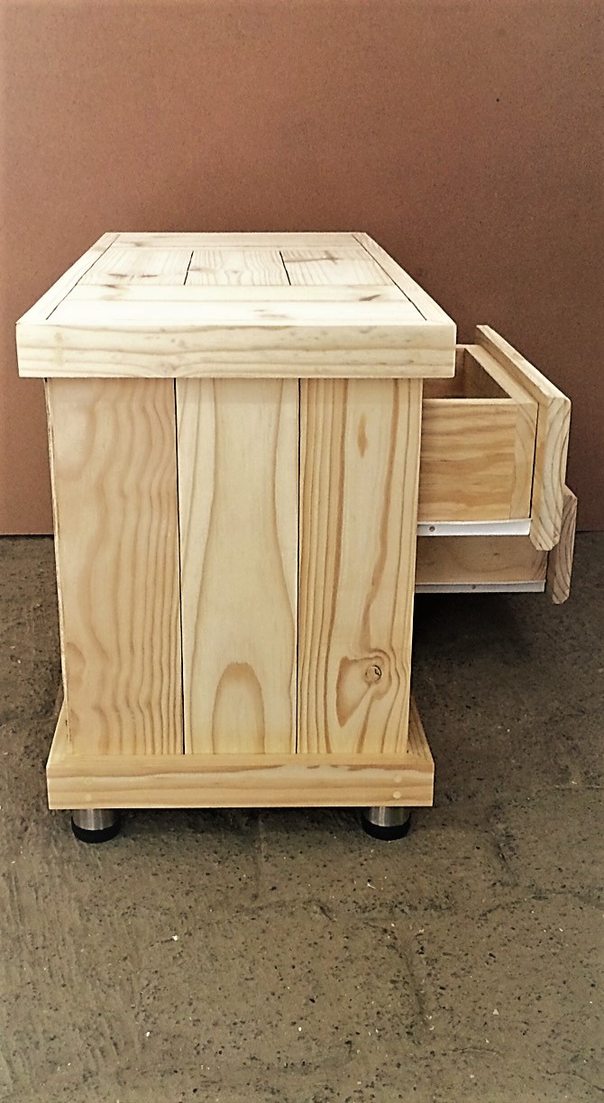 Coffee table Farmhouse series 0850 with drawers - Raw