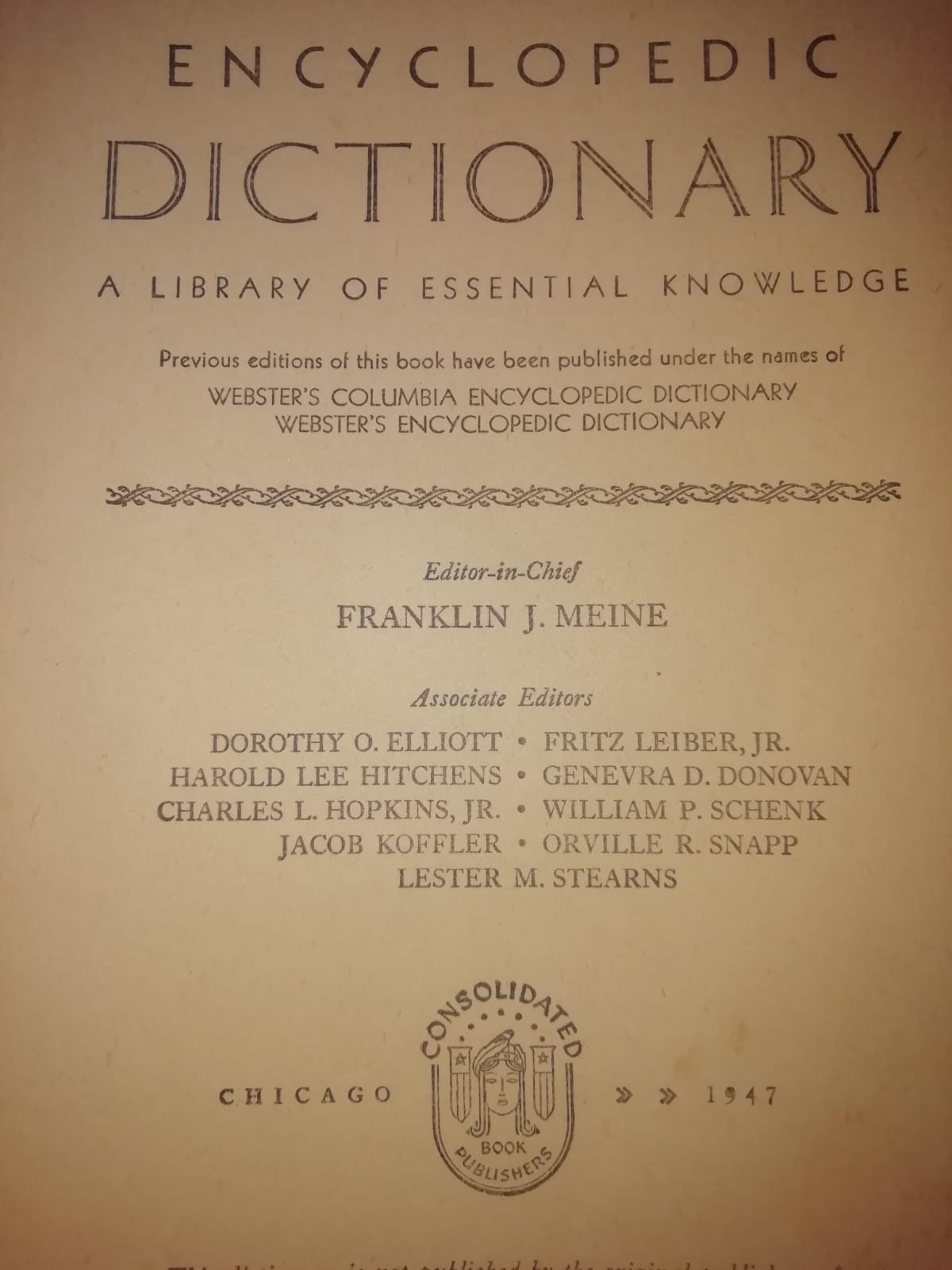 Encyclopedia Dictionary 1947 Franklin Edition In VERY GOOD condition