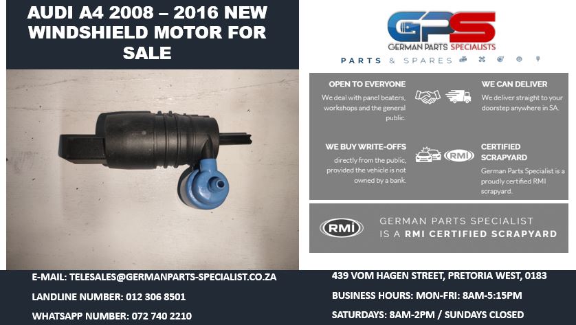 AUDI A4 2008 – 2016 NEW WINDSHIELD MOTOR FOR SALE - Private Seller AUDI A4 2008 – 2016 NEW WINDSHIELD MOTOR FOR SALE - Private Seller