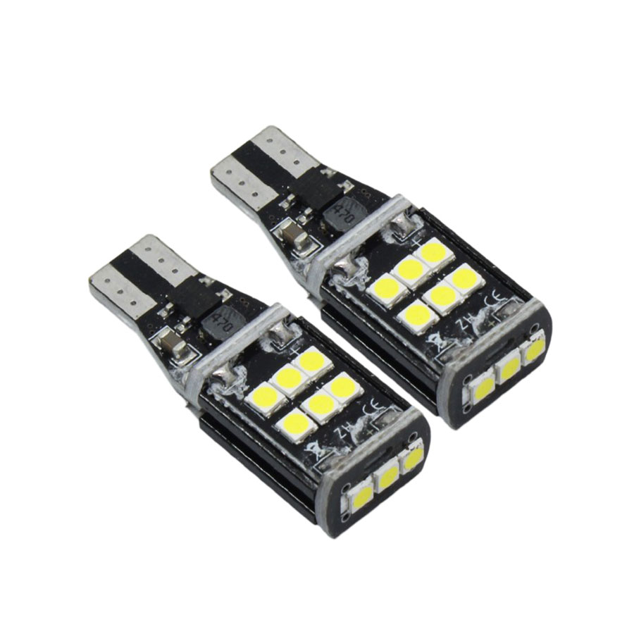 T15 LED Bulbs – 15 LED SMD Push-In – White (pair)