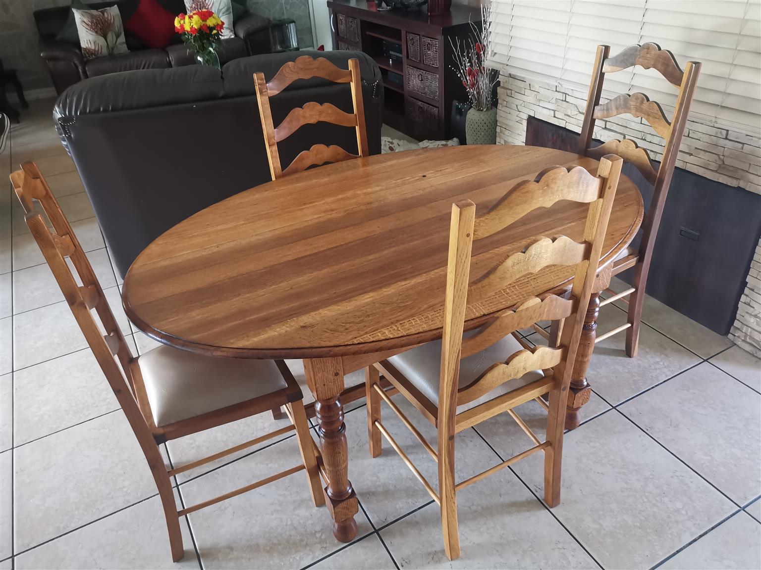 Solid Oak  4 seater dining set