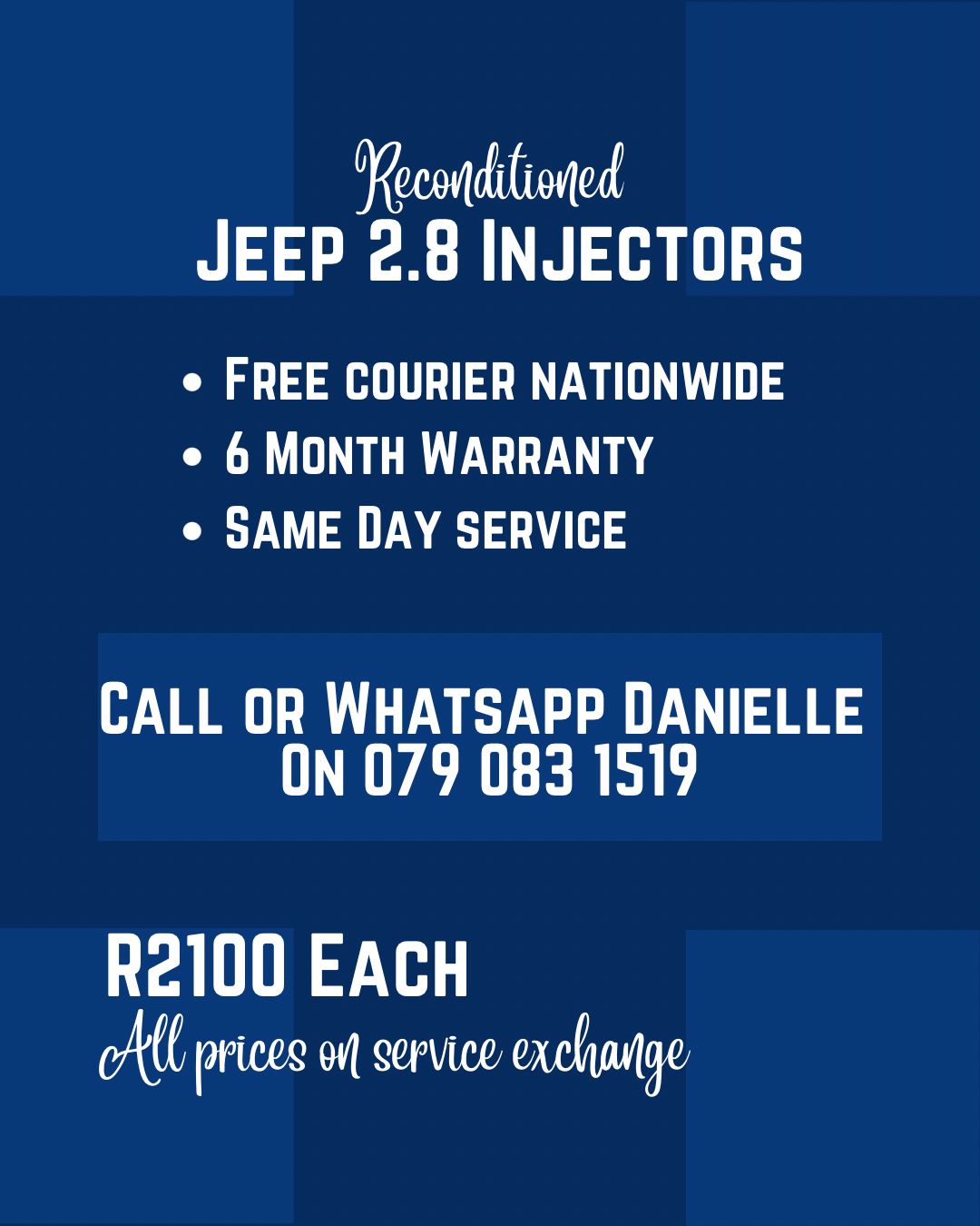 JEEP 2.8 INJECTORS FOR SALE WITH WARRANTY INCLUDED - Private Seller JEEP 2.8 INJECTORS FOR SALE WITH WARRANTY INCLUDED - Private Seller