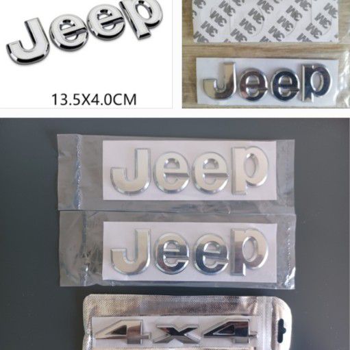 Jeep silver chrome 3D stick on letter sets emblems - Private Seller
