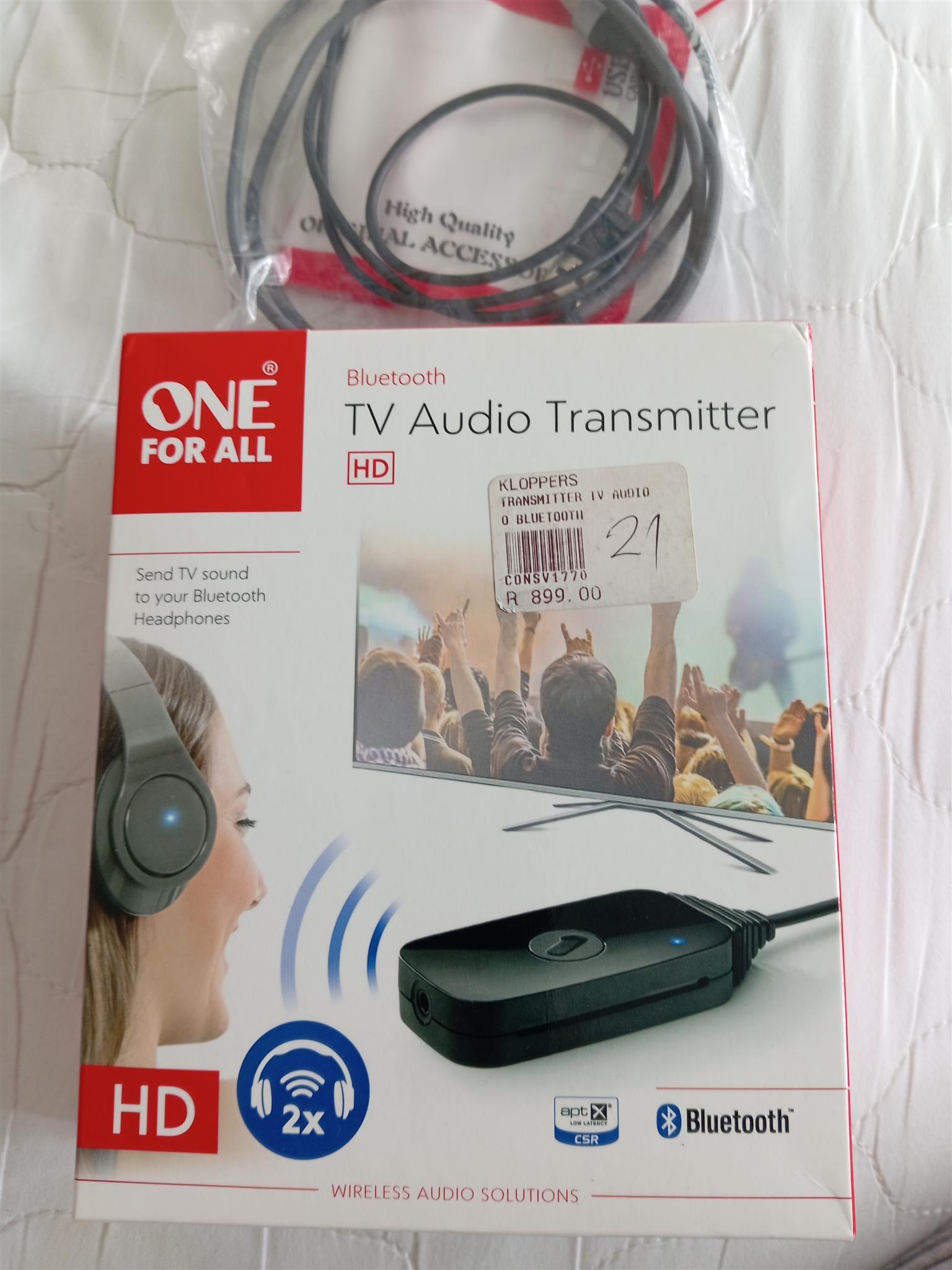 Bluetooth TV Audio transmitter for listening of TV audio on your head phones