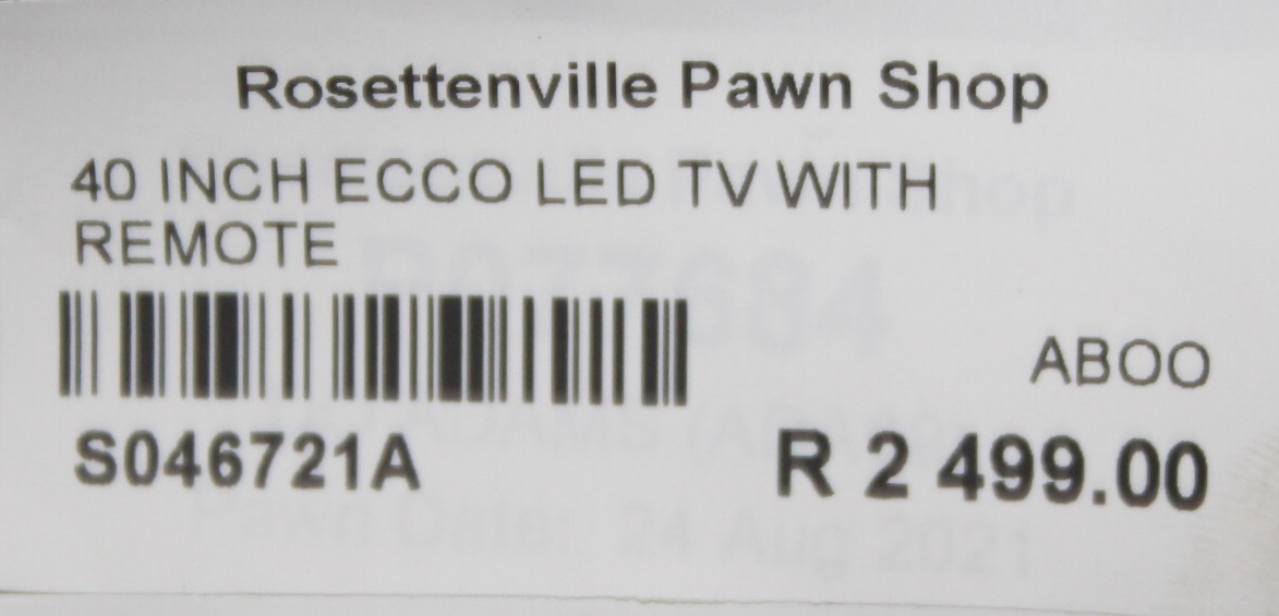 40 Inch ecco led tv with remote S046721A #Rosettenvillepawnshop