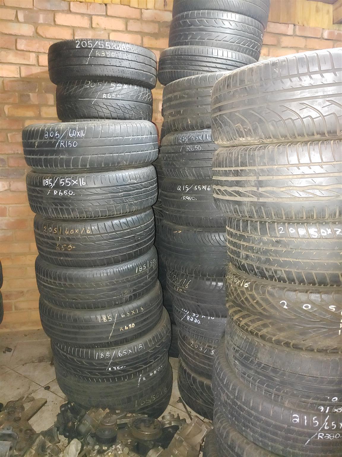 TYRES VARIOUS SIZES AND MAKES FOR SALE