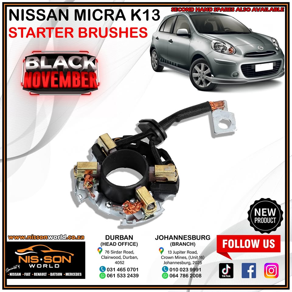 NISSAN MICRA K13 STARTER BRUSHES - Private Seller NISSAN MICRA K13 STARTER BRUSHES - Private Seller