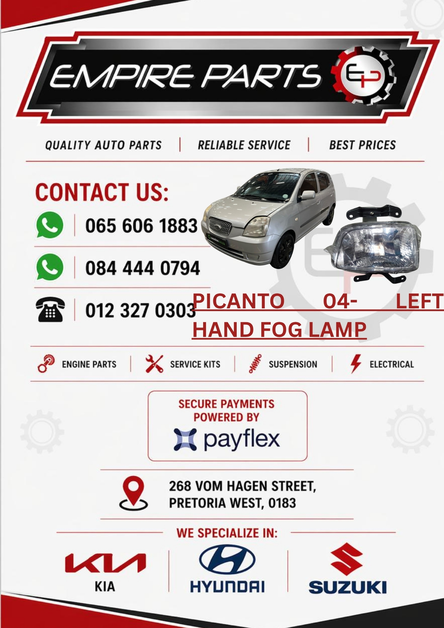 KIA PICANTO 04- LEFT FRONT FOG LAMP NEW FOR SALE - Private Seller KIA PICANTO 04- LEFT FRONT FOG LAMP NEW FOR SALE - Private Seller