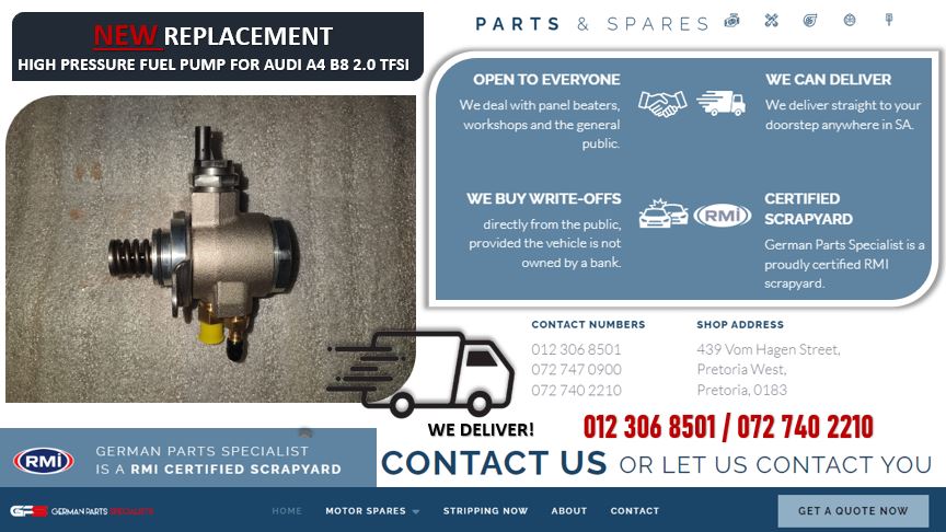 NEW Replacement High Pressure Fuel Pump For Audi A4 B8 2.0 TFSI For Sale - Private Seller NEW Replacement High Pressure Fuel Pump For Audi A4 B8 2.0 TFSI For Sale - Private Seller