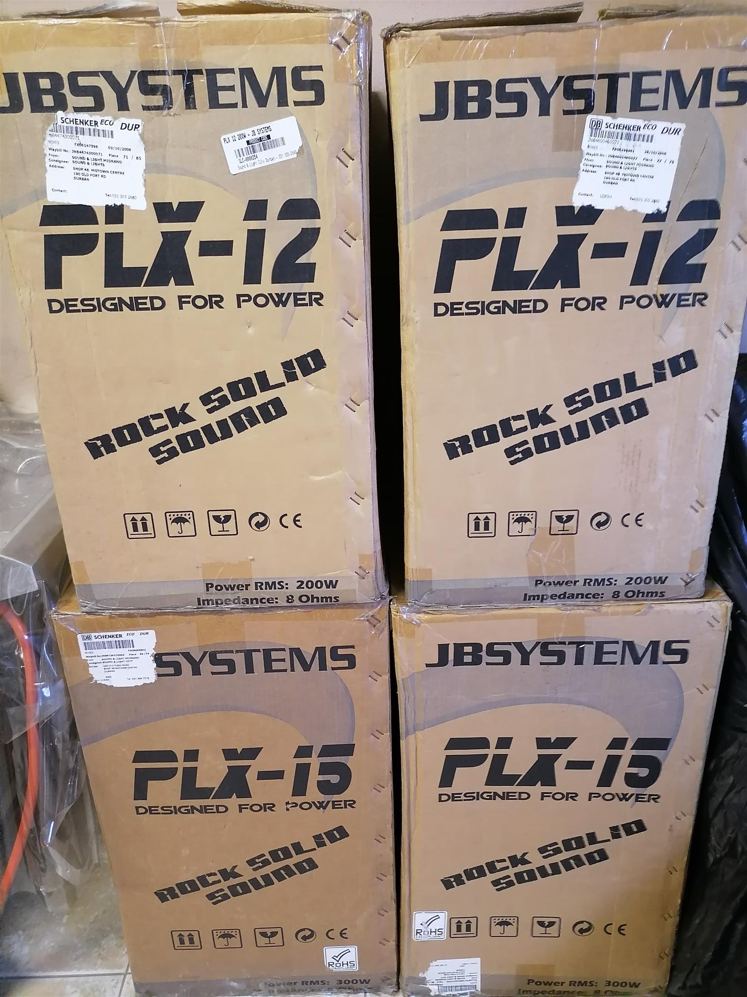 JB Systems PMC 8 Channel Mixer , 1 Pair 15 & 1 Pair 12 Inch JB Systems Speakers