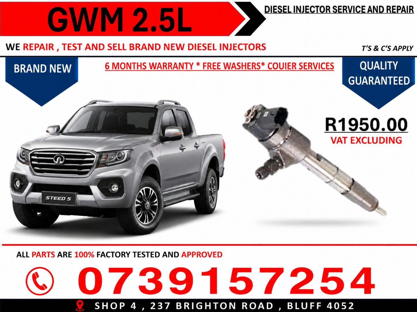 BAKKIE INJECTORS -GWM -2.5L MUST BE BOSCH - Private Seller BAKKIE INJECTORS -GWM -2.5L MUST BE BOSCH - Private Seller