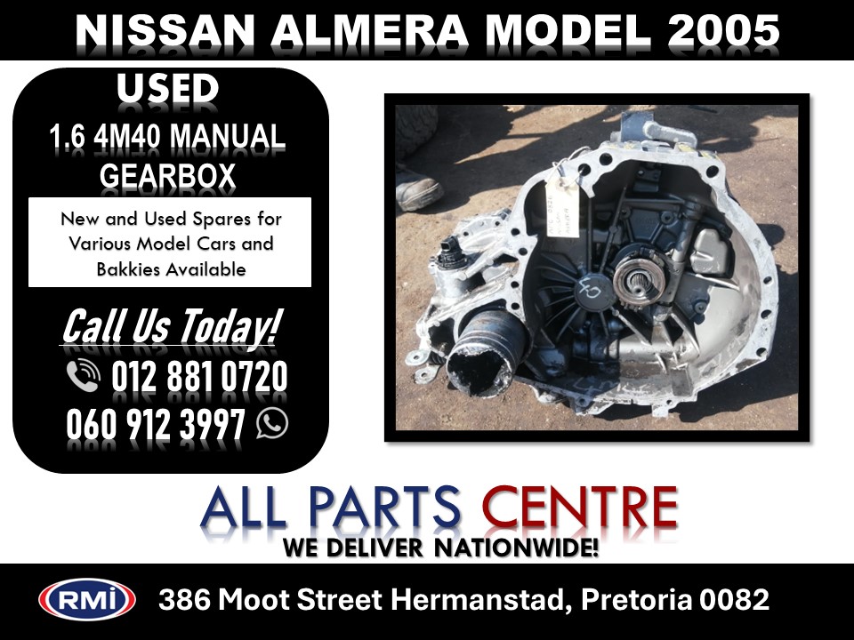 Nissan Almera Used 1.6 2005 4M40 Manual Gearbox for Sale