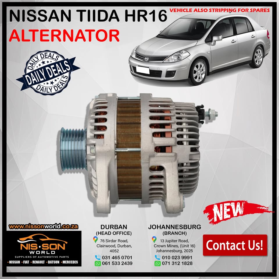 NISSAN TIIDA HR16 ALTERNATOR - Private Seller