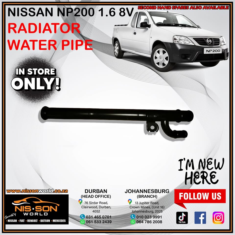 NISSAN NP200 1.6 8V RADIATOR WATER PIPE - Private Seller NISSAN NP200 1.6 8V RADIATOR WATER PIPE - Private Seller