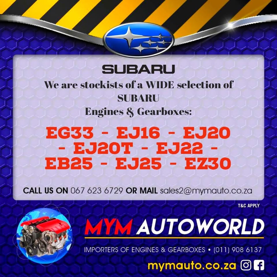 SUBARU ENGINES AND GEARBOXES FOR SALE AT MYM AUTOWORLD - Private Seller SUBARU ENGINES AND GEARBOXES FOR SALE AT MYM AUTOWORLD - Private Seller