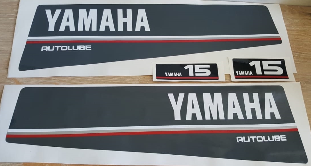 1990 Yamaha 15 Autolube outboard motor cowl stickers decals graphics kits 1990 Yamaha 15 Autolube outboard motor cowl stickers decals graphics kits