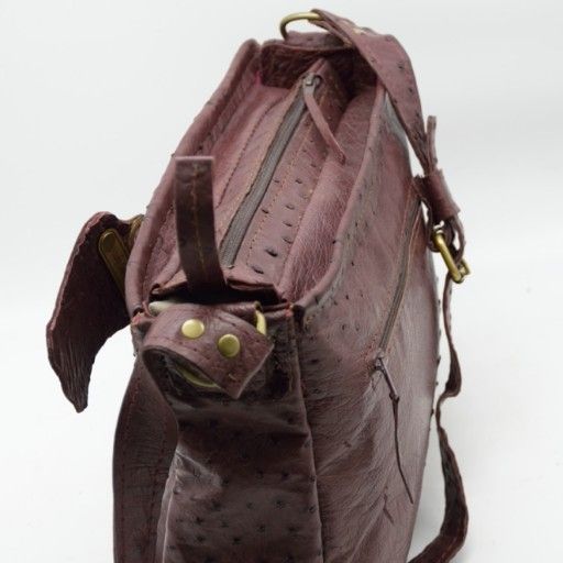 Leather Ostrich Handbag