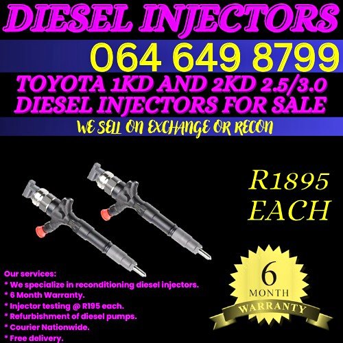 Toyota 1KD AND 2KD diesel injectors for sale on exchange or recon - Private Seller