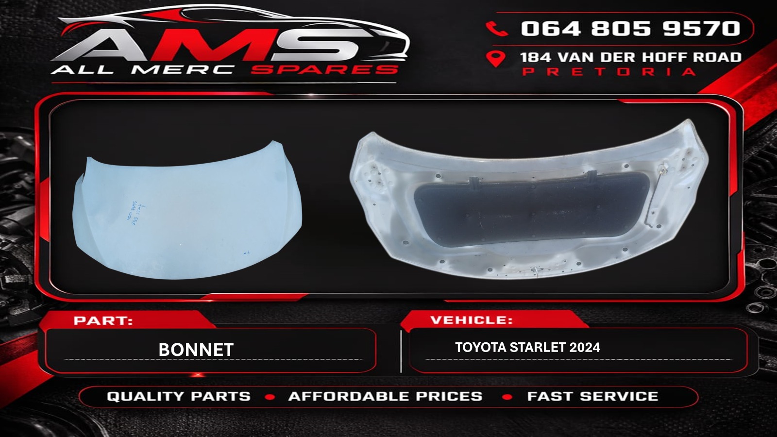 USED TOYOTA STARLET 2024 BONNET AVAILABLE - Private Seller USED TOYOTA STARLET 2024 BONNET AVAILABLE - Private Seller