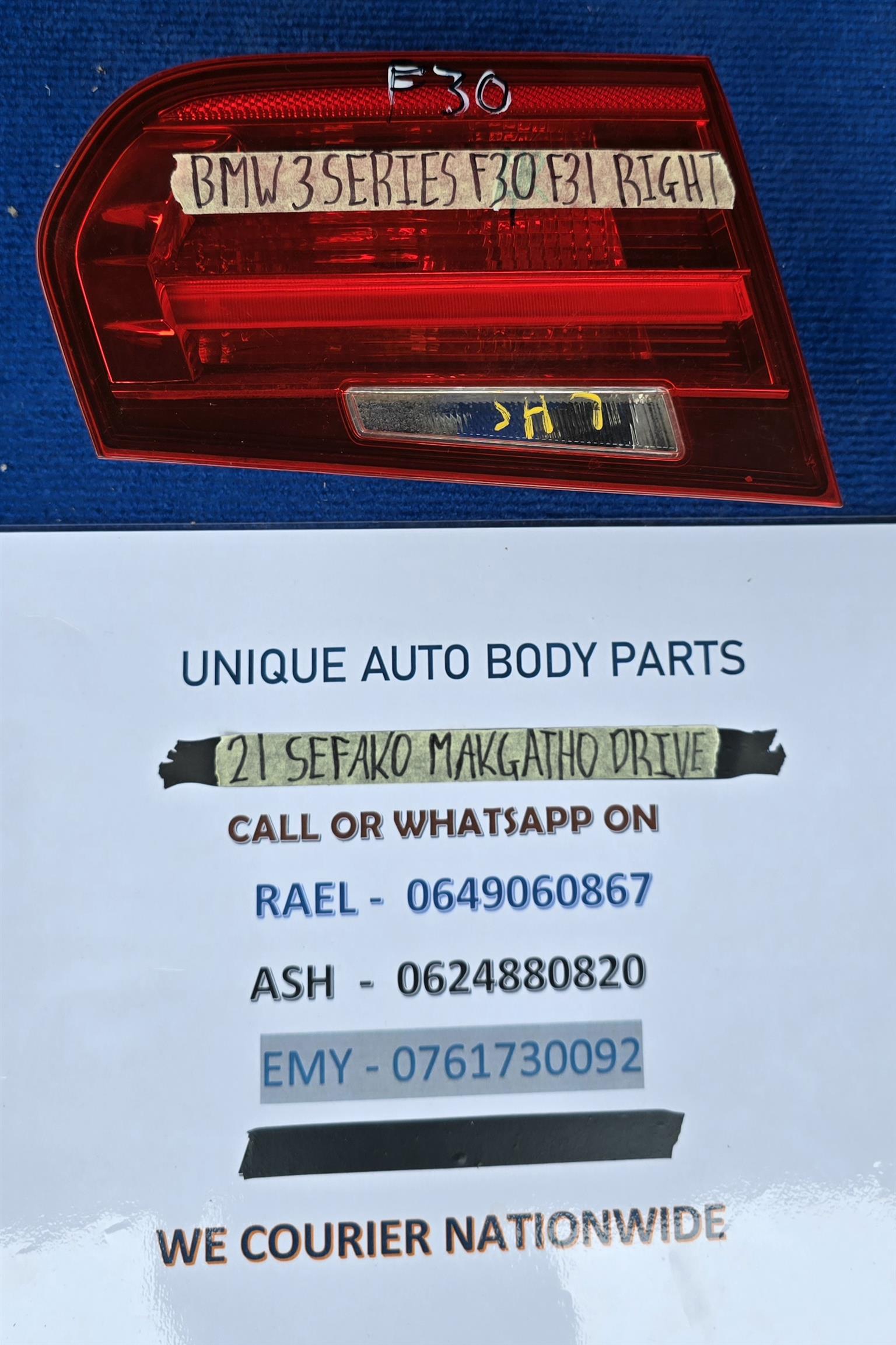 BMW 3 Series F30 / F31 Left and Right Inner Tail Light - Private Seller