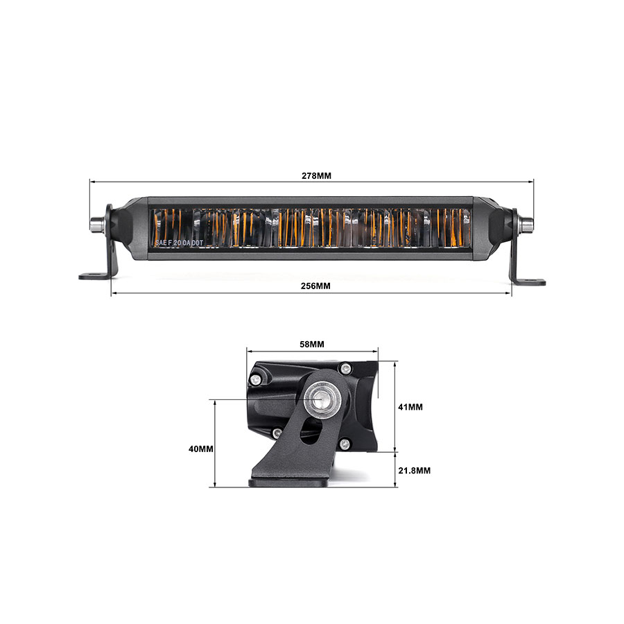 LED360 Black Widow 10″ LED Foglight with White/Amber Lighting including Harness