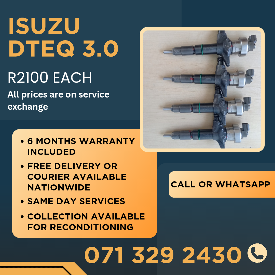 ISUZU DTEQ 3.0 INJECTORS FOR SALE WITH WARRANTY - Private Seller ISUZU DTEQ 3.0 INJECTORS FOR SALE WITH WARRANTY - Private Seller
