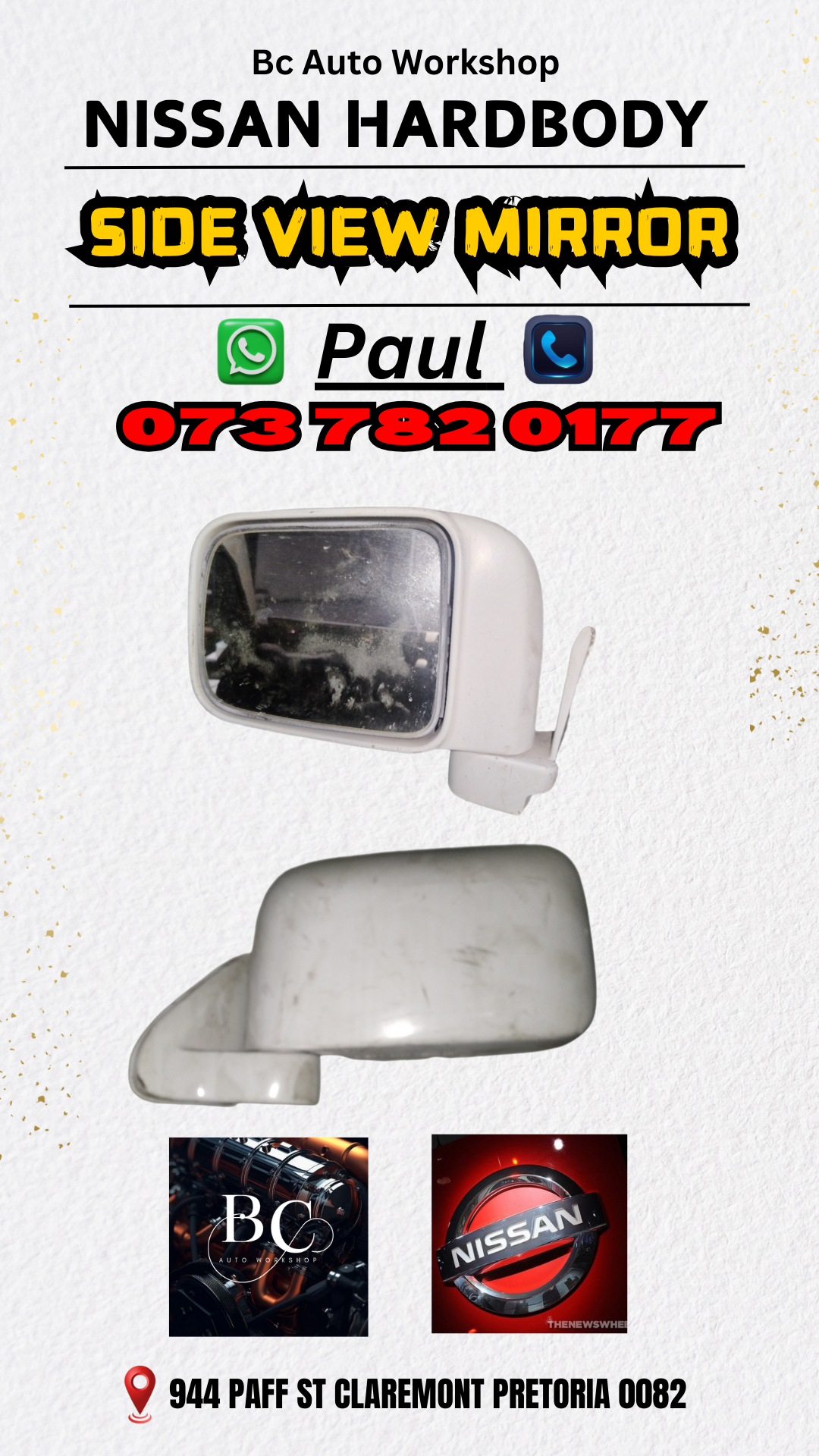 Nissan hardbody side view mirror - Private Seller