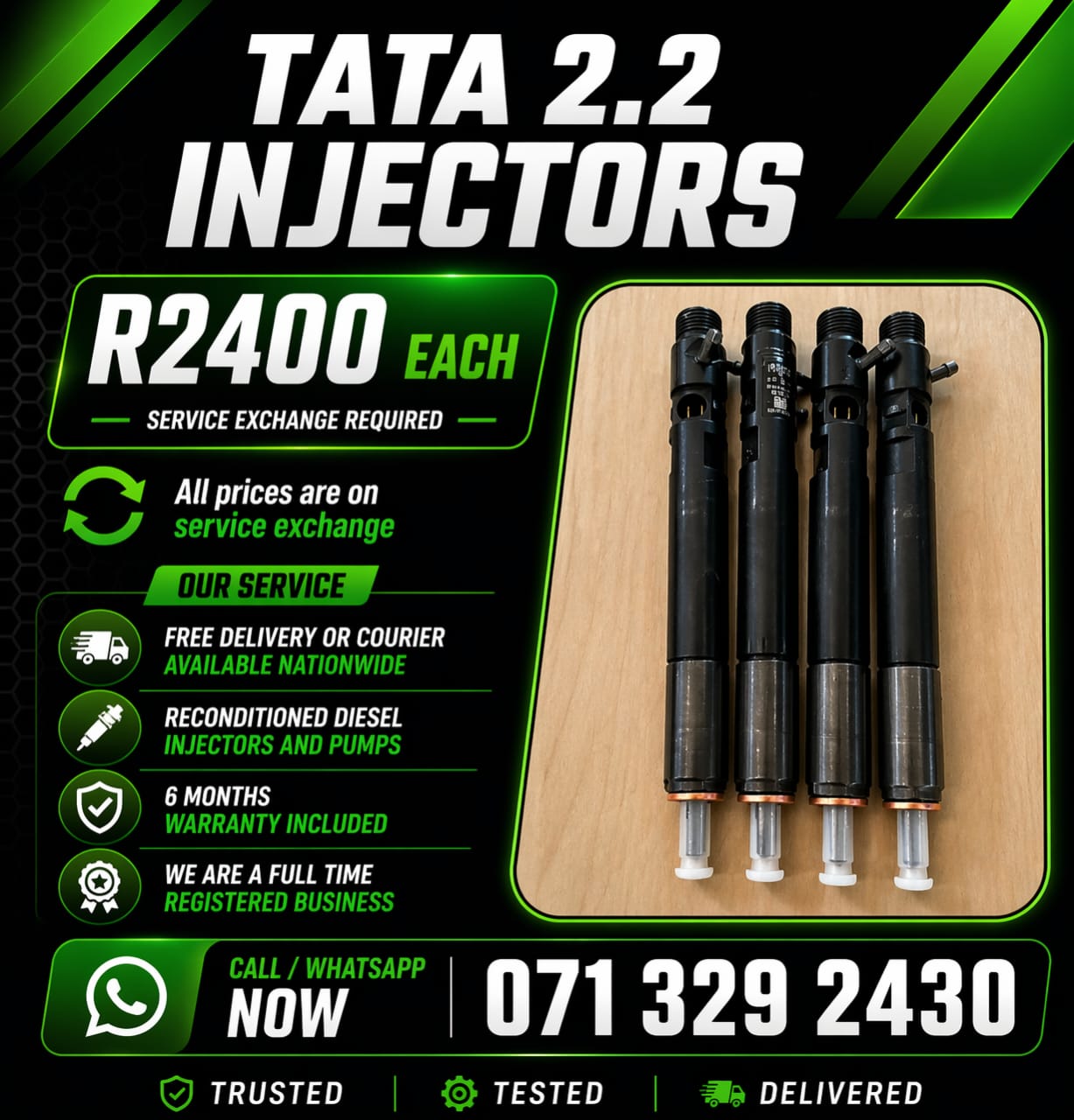 TATA 2.2 INJECTORS FOR SALE WITH WARRANTY INCLUDED - Private Seller TATA 2.2 INJECTORS FOR SALE WITH WARRANTY INCLUDED - Private Seller