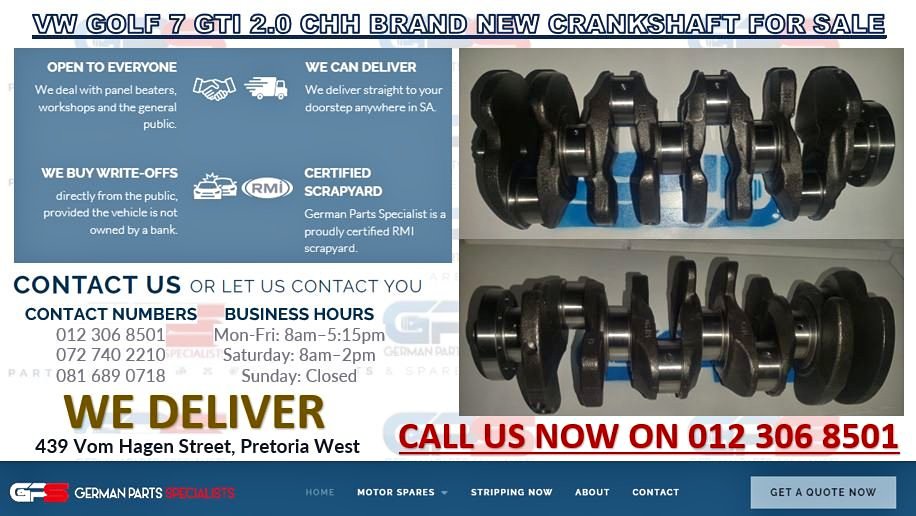 VW GOLF 7 GTI 2.0 CHH BRAND NEW CRANKSHAFT FOR SALE - Private Seller VW GOLF 7 GTI 2.0 CHH BRAND NEW CRANKSHAFT FOR SALE - Private Seller
