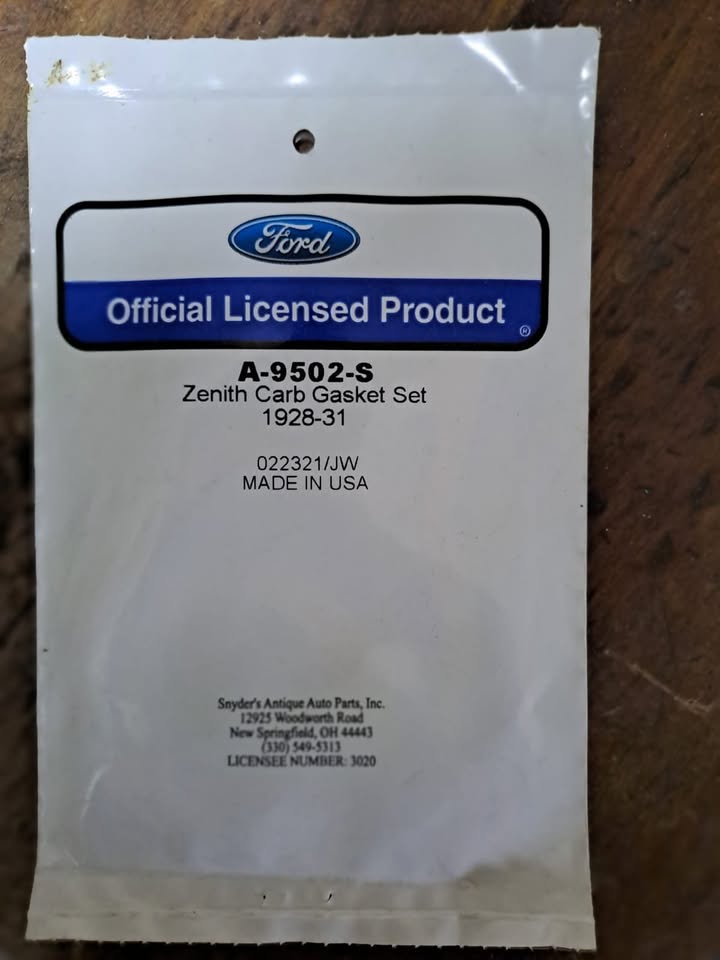 Ford model A  carburator  gasket kit