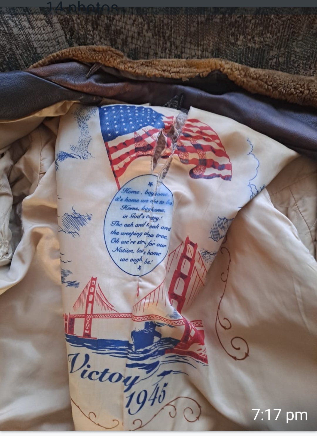 US navy father and son avirex bomber jacket.