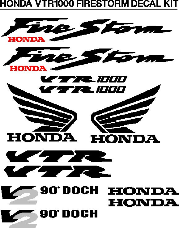 Honda VTR 1000 graphics decals stickers vinyl cut graphics kits