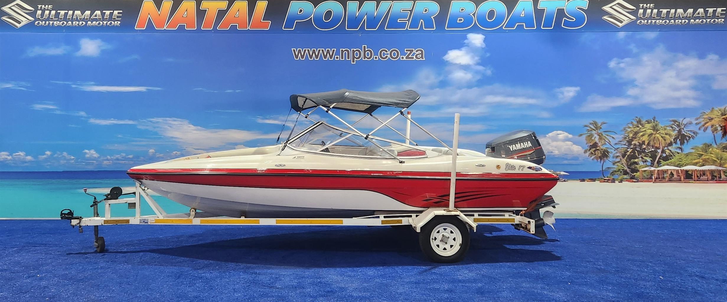 RAVEN ELITE 17 FT ON TRAILER 130 HP YAMAHA 2 STROKE