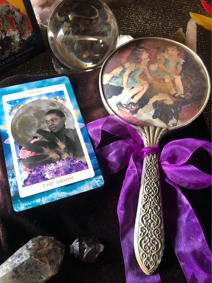 Vintage Charm: Western Germany Handheld Mirror